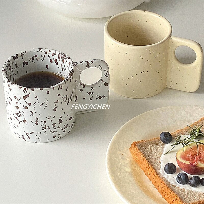 Tazas de cerámica, tazas de café, taza de café expreso divertida personalizada, taza con asa creativa para té, regalo Kawaii para amantes, diseño de estilo japonés