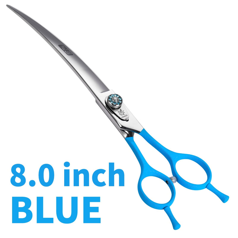 Fenice 7.0/7.5/8.0 inch Professional Pet Grooming Scissors Japan 440C Curved Puppy Dog Hair Cuttinf Shear