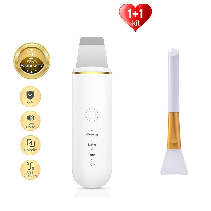 Facial Cleansing Ultrasonic Skin Scrubber Deep Cleansing Facial Cavitation Peeling Cleansing Scraper to Remove Keratin Skin Care