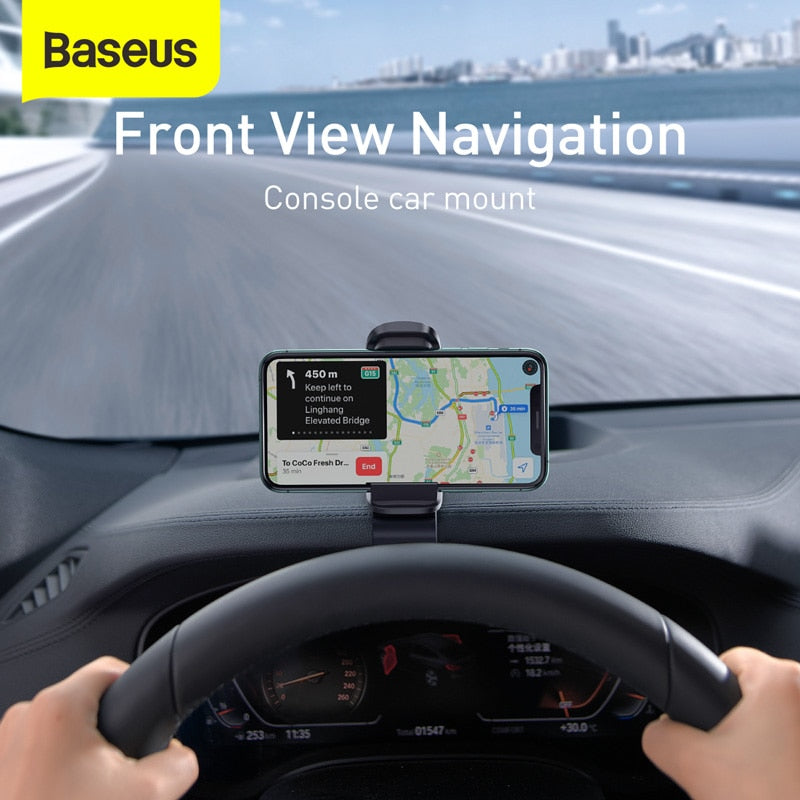 Baseus Car Phone Holder 360 Degree GPS Navigation Dashboard Phone Holder Stand in Car for Universal Phone Clip Mount Bracket