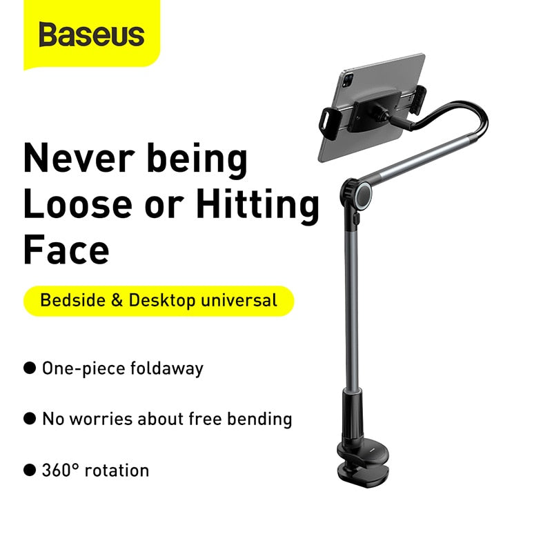 Baseus Rotary Adjustment Lazy Holder Universal Desktop Bedside Stand for iPad Mobile Phone 4.7-12.9 inches Desktop Phone Holder