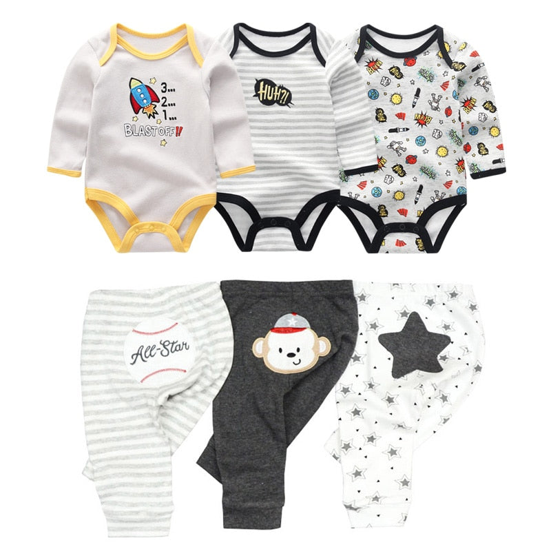 2022 Cotton Baby Girl Clothes Bodysuits+Pants Baby Sets Newborn Clothing Sets Autumn Winter Baby Boy Clothes Roupa de bebe