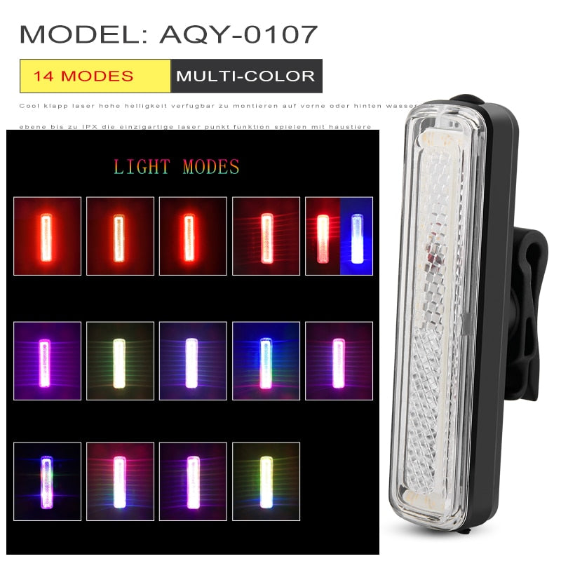 Bicycle waterproof taillight riding taillight LED USB rechargeable mountain bike bicycle light taillight helmet light multi-mode