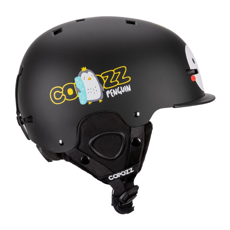 Casco de esquí COPOZZ de dibujos animados para niños, casco de Snowboard de protección para deportes al aire libre moldeado integralmente, equipo de esquí para mujeres