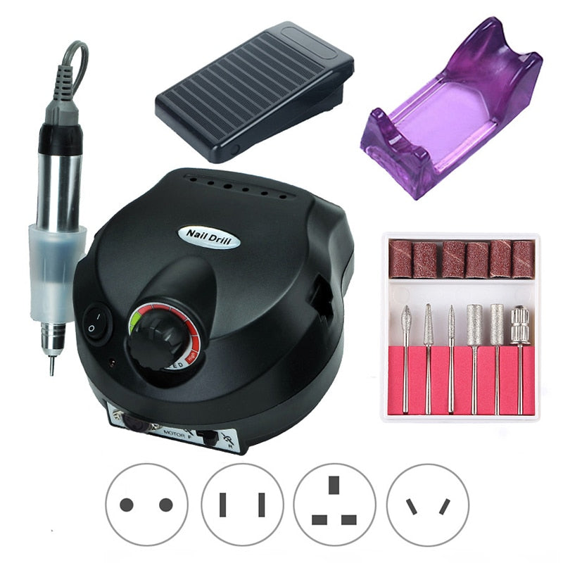 35000RPM Electric Nail Drill Machine Manicure Drill Pedicure Drill Sander Salon Nail Drill Machine Professional Nail Drill Tool