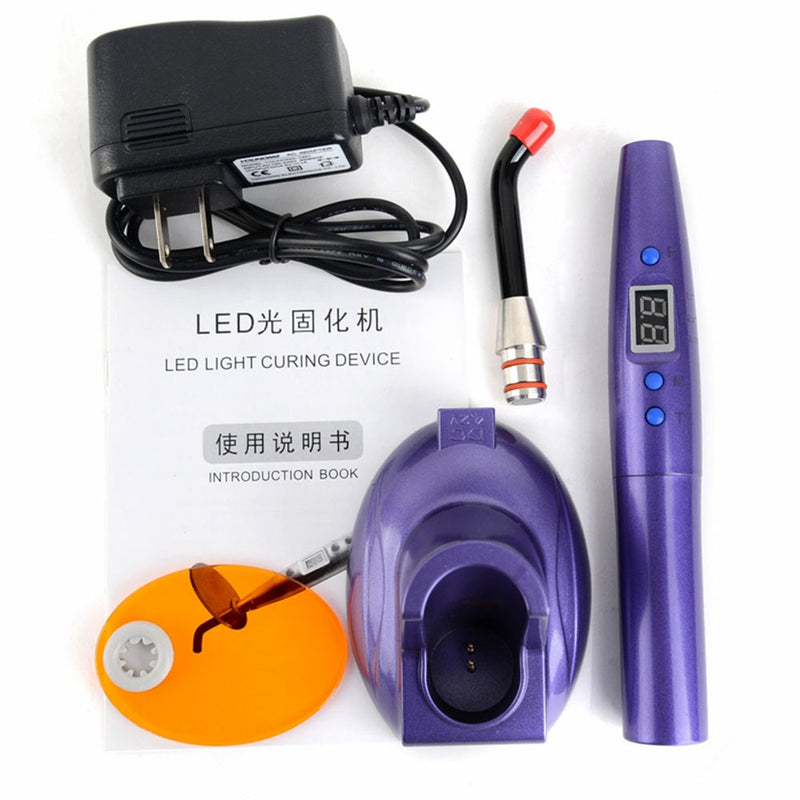 AZDENT Dental colorido LED luz de curado máquina de lámpara de curado inalámbrica 5W≥1200mw/c㎡ longitud de onda 440-480nm instrumento Dental