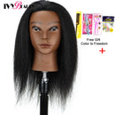 Female Mannequin Head With Hair For Braiding African Mannequin Practice Hairdressing Training Head Dummy Head For Cosmetology