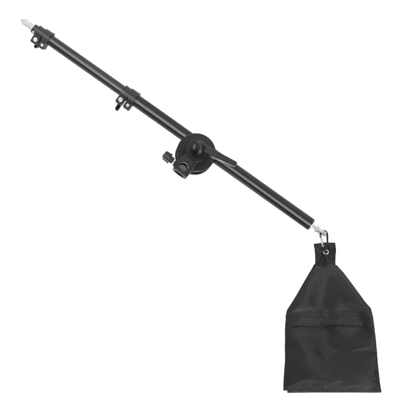 Fotostudio Verstellbarer Cantilever-Ständer Kreuzarm mit Sandsack-Schwenkklemme Verwendung für Lichtstativ-Zubehör Verlängerungsstange 135 cm