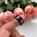8mm Tungsten Wedding Band Rings for Men Women Gunmetal&amp;Black Plated Opal Dragon Inlay Beveled Edges Comfort Fit