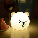 Panda Bear Dog LED Night Light Touch Sensor Colorful Rechargeable Bedroom Silicone Animal Lamp for Children Baby Sleeping Gift