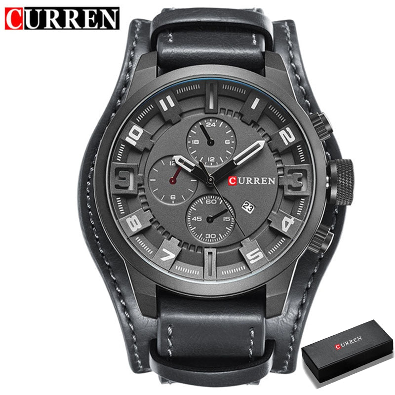 Luxury Brand CURREN Mens Watches Military Sports Men Watch Quartz Date Clock Casual Leather Wrist Watch Relogio Masculino 8225