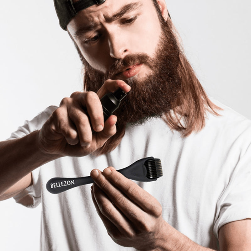 4 unids/set Kit de crecimiento de barba para hombres, potenciador del crecimiento del cabello, aceite más grueso, acondicionador nutritivo sin enjuague, juego de crecimiento de barba con peine