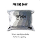 HSS Brand Business Men 100% Cotton Socks New Style Black Casual Socks Soft Breathable Summer Winter Long Socks Plus Size (7-14)