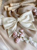 2021New Satin Oversized Bow Hairpin Barrette Hair Clip Ponytail For Women Girl Elegant Headwear Hairpins Hair White Acessories