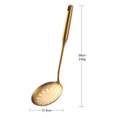 Gold cookware Stainless Steel Cooking tools spatula Shovels Turner Ladle Spoon Colander Filter Potato Mashers Kitchen Utensils