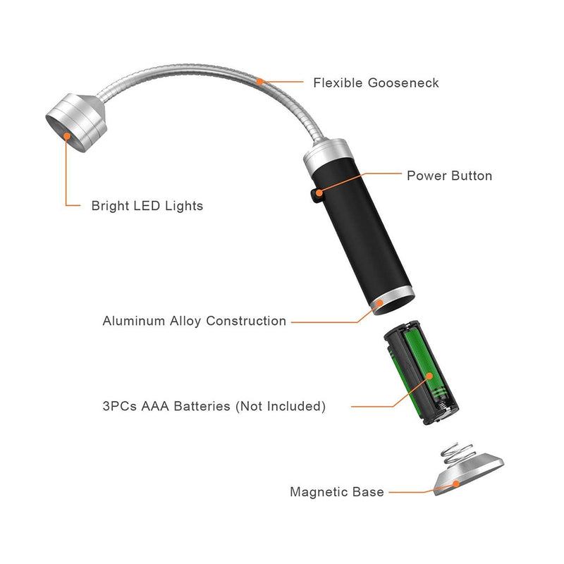 Base magnética multiusos, luz Led para parrilla de barbacoa, 360 grados ajustable para fiestas, Camping al aire libre, luces para barbacoa, accesorios para barbacoa