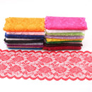 2 Yards Elastic Lace Ribbon Flowers Trim 150MM Wide Embroidery African Lace Fabric Trimmings For Wedding Dress Sewing Diy Crafts