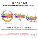 BeHoney Fashion Simple Personality Acrylic Custom Name bamboo Earrings Cartoons rainbow Name Necklace  Jewelry Christmas Gift C4