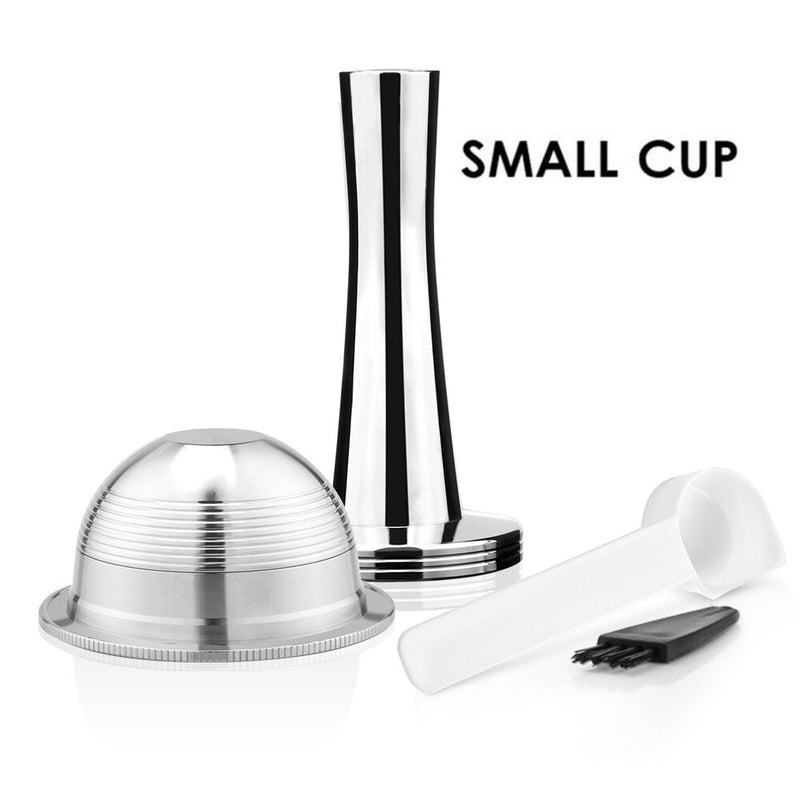 ICafilas BIG & Small CUP Espresso Capsulas ReusableNespresso Vertuoline & Vertuo Stainless Steel Refillable Coffee Filter  Pods