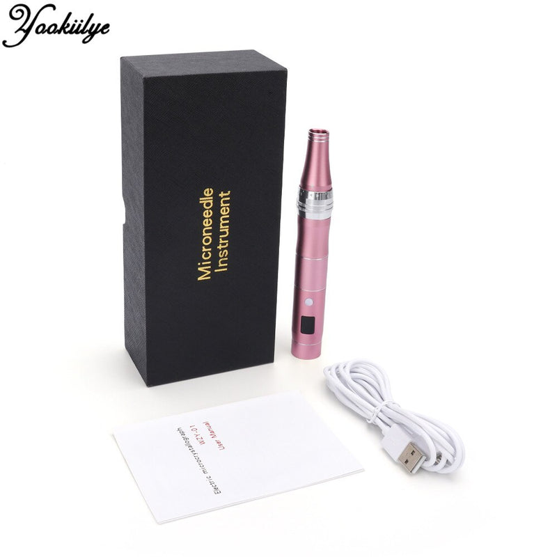 Electric Micro Tiny Needles Derma Pen Professional Wireless Microblading Pen with 6pcs needles Digital Display Derma Roller