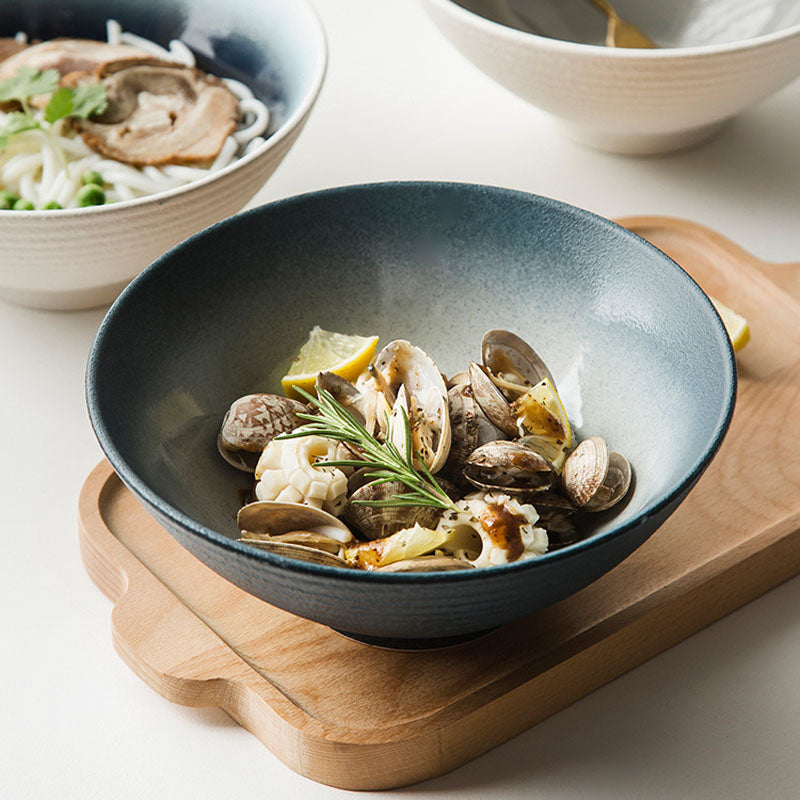 Cuenco de cerámica de estilo japonés de lujo, cuenco de ramen, cuenco grande para el hogar, cuenco grande, cuencos y platos Retro para sombreros, cuenco de sopa comercial