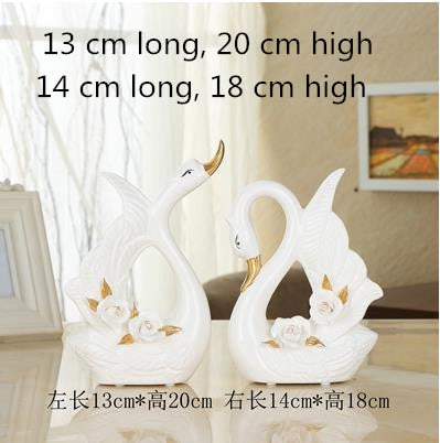 Ceramic swan crafts, wedding gifts, creative home decorations, office creative desktop ornaments