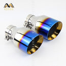 Car  Accessories Exhaust Tail Pipes  Muffler Tip Tail End Universal Stainless Steel Straight Flange blue For Bmw E46