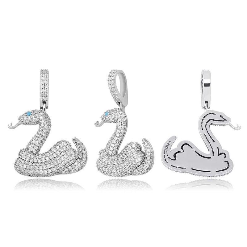 TOPGRILLZ Hip Hop Snake Pendant Necklace Micro Pave AAA+  Cubic Zirconia Pendant Hip Hop Fashion Jewelry Gift For Men Women