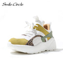 Smile Circle Women Sneakers Flat Platform shoes Suede Leather fashion casual Breathable Thick bottom Ladies Shoes