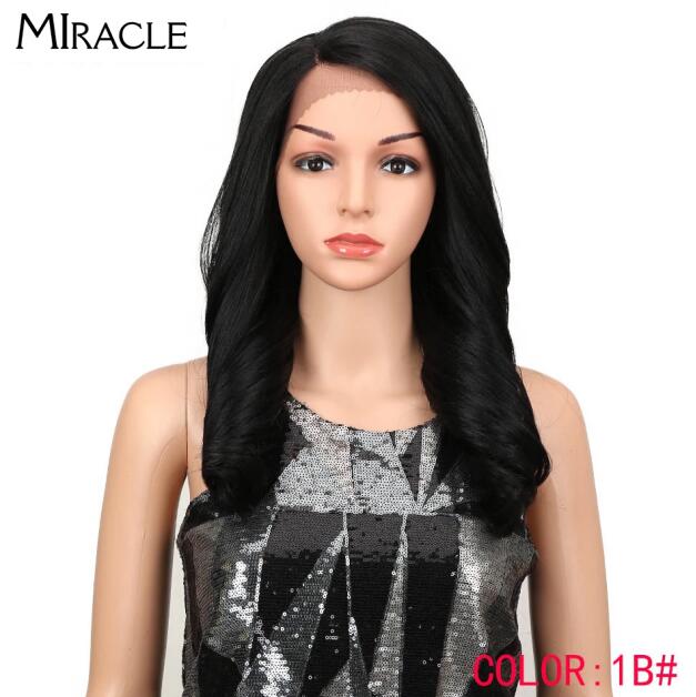 Miracle 20&quot; High Temperature Fiber Hair Omber Gold Wavy Hair Long Loose Wavy Wigs Blonde Synthetic Lace Wig For Black Women