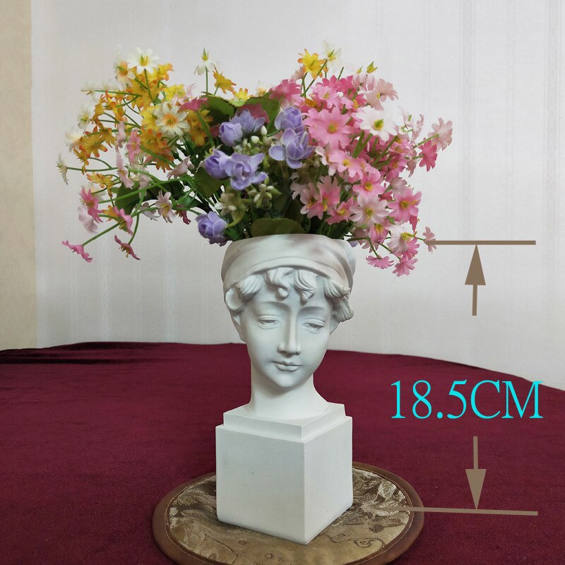 Resin Flower Pot Vase Home Decoration Pen Holder Makeup Brush Storage Box European Decoration Sculpture Model Sketch