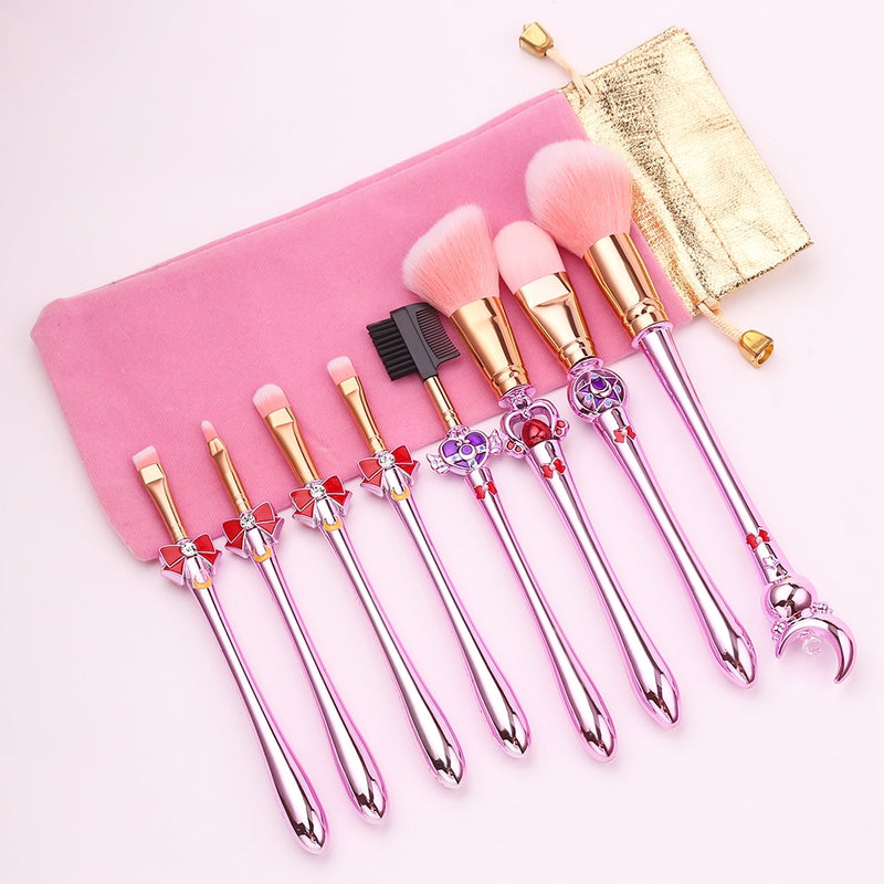 New 8pcs Pro Makeup Brushes Sets &amp; Kits Moon Anime Soft Hair Blusher Concealer Eye Shadow FOUNDATION Lip Brush Cosmetics Tool