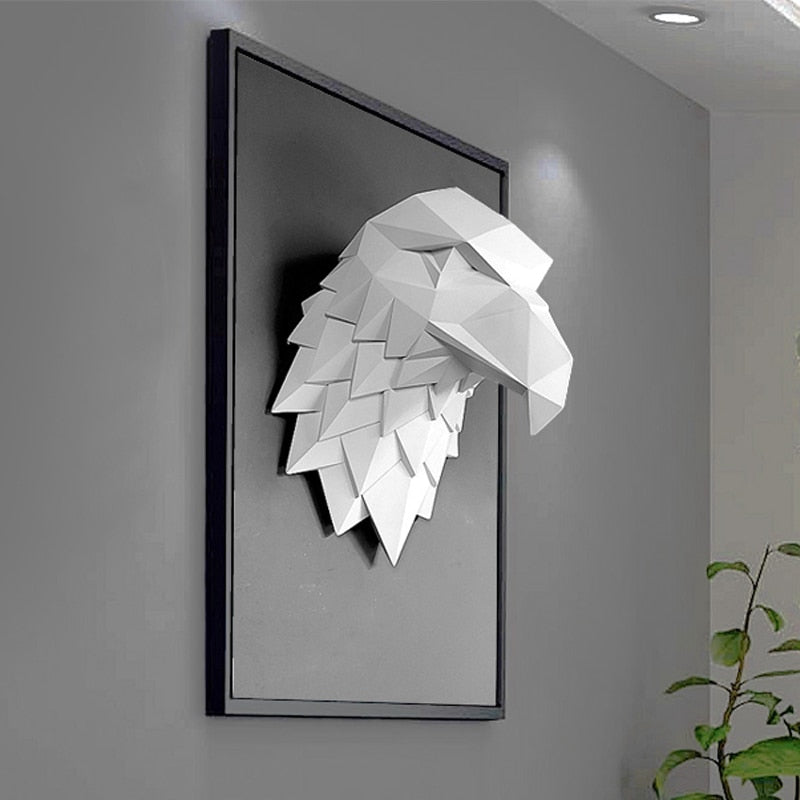 3D Wall Hanging Decoration Eagle Head Animal Figurines Living Room Wall Decor Decorative Sculpture Home Interior Decoration