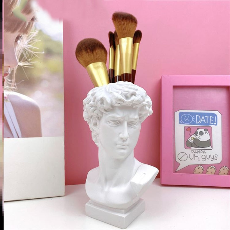 Resin Flower Pot Vase Home Decoration Pen Holder Makeup Brush Storage Box European Decoration Sculpture Model Sketch