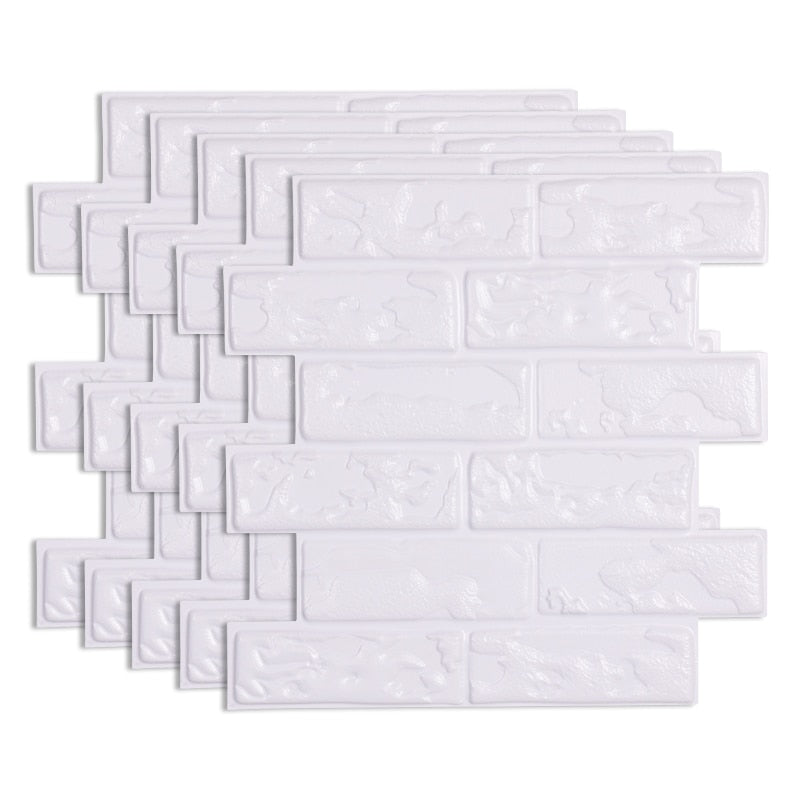 Pegatina de pared de ladrillo 3D de 12 Uds., papel tapiz de PVC autoadhesivo para dormitorio, pegatinas impermeables a prueba de aceite para cocina, decoración de pared para el hogar DIY