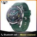 LIGE 2021 New Smart Watch Men Full Touch Screen Sports Fitness Watch Waterproof Bluetooth Call For Android iOS Smartwatch Mens