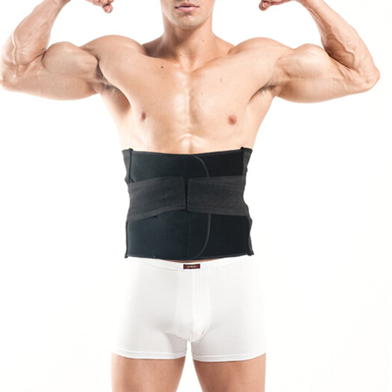 Men Sweat Girdle Shaper Slimming Abdominal Belt Waist Cinchers Back Posture Corrector Body Band