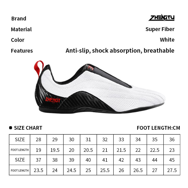 ZTTY Breathable Taekwondo Shoes Soft Kickboxing Training Sneakers Taichi Karate Martial Arts Wrestling Adults Men's Sports Shoe