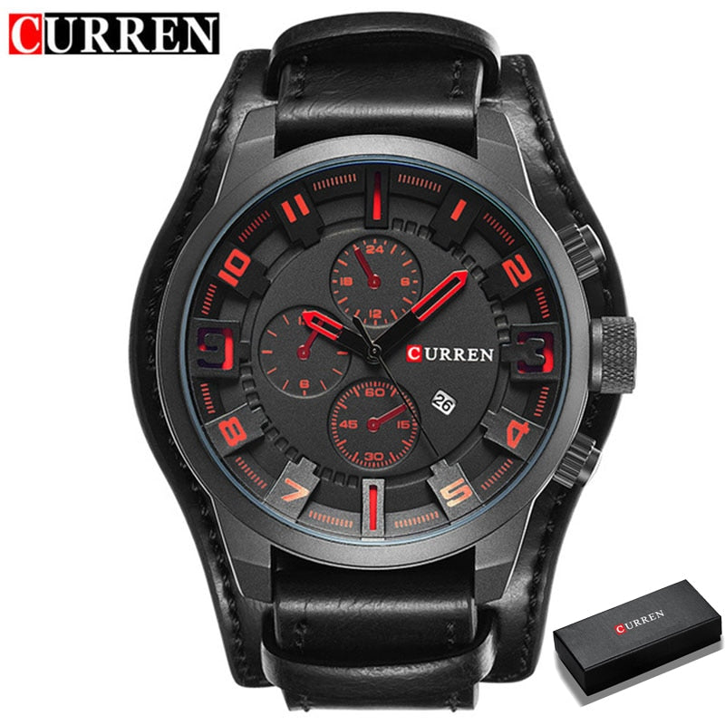 Luxury Brand CURREN Mens Watches Military Sports Men Watch Quartz Date Clock Casual Leather Wrist Watch Relogio Masculino 8225