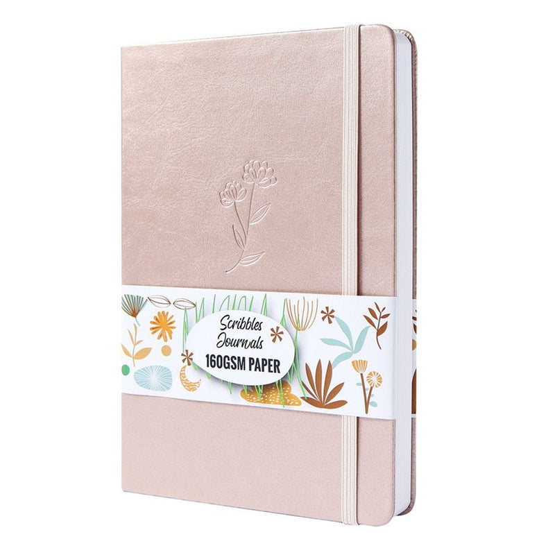 BUKE Dotted Journal Dot Grid Notebook Sketcbook - PU Leather, 160gsm Thick Paper, Inner Pocket, Elastic Closure, Pen Holder