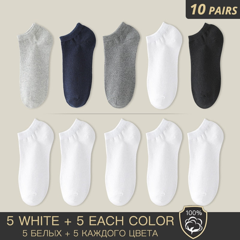 HSS Brand 100% Cotton Men Socks Summer Thin Breathable Socks High Quality No Show Boat Socks Black Short For Students Size 39-44