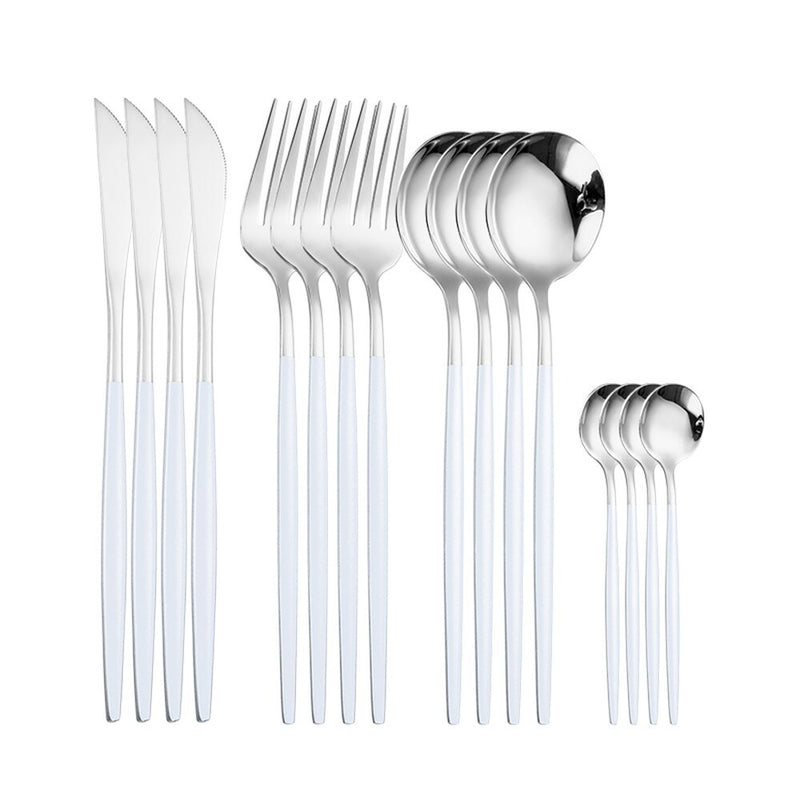 Cutlery Set Rose Gold Dinnerware Set 18/10 Stainless Steel Knife Fork Spoon  Kitchen Tableware Set Flatware Wholesale Cutlery