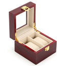 New Wood Watch Box Storage Red Watch Collection Box With Gold Lock Jewelry Organizer For Women