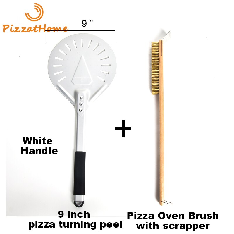 PizzAtHome 7/ 8/ 9 Inch Perforated Pizza Turning Peel Pizza Shovel Aluminum Pizza Peel Paddle Short Pizza Tool Non-Slip Handle