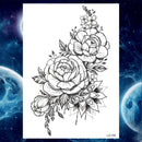 Summer Style Temporary Tattoo Stickers Rose Flower Feather For Women Fake Tattoos Men Body Arm Art Tatoos Tribal Wolf Lion Henna