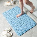Simple Momery Foam Bathroom Mat 3D Cobblestone Pattern Absorbent Bath Rug Toilet Hallway Non-Slip Doormat Floor Carpet Washable