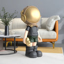 Arte moderno decoración del hogar estatuilla artesanal de resina estatua de astronauta decoración nórdica para sala de estar adornos de escultura de moda regalo