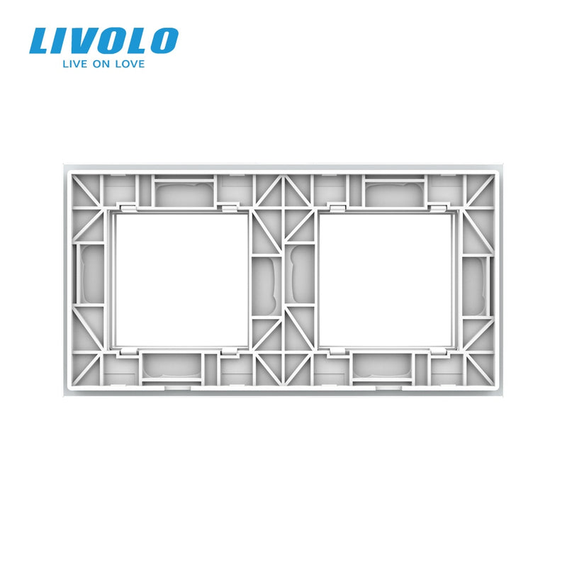 Livolo Luxury White Pearl Crystal Glass, EU standard, Double Glass Panel For Wall Switch&Socket, C7-2SR-11  (4 Colors)