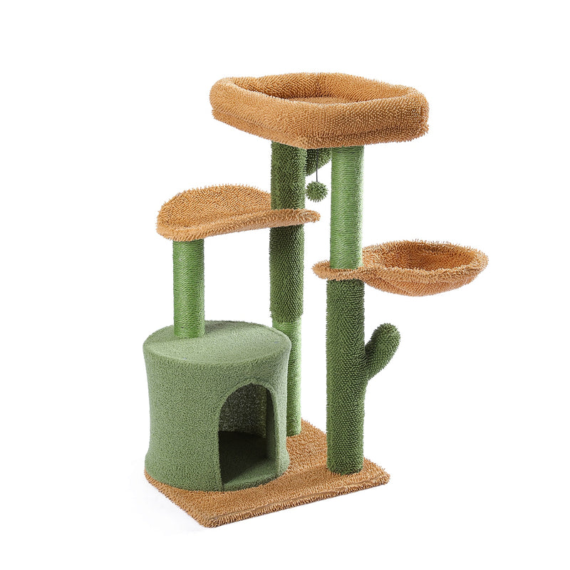 Wood Cat Tree Cats Multi Floor Large Play Tower Sisal Scratching Post Kitten Furniture Activity Centre  Condo Playhouse Dang toy