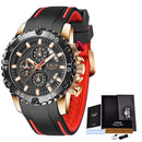 Watches Mens 2022 LIGE Top Brand Waterproof Clock Male Silicone Strap Sport Quartz Watch For Men Big Dial Chronograph Wristwatch